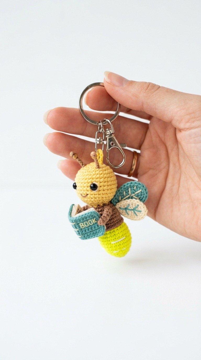 Cute Crochet Firefly Keychain Free Amigurumi Pattern