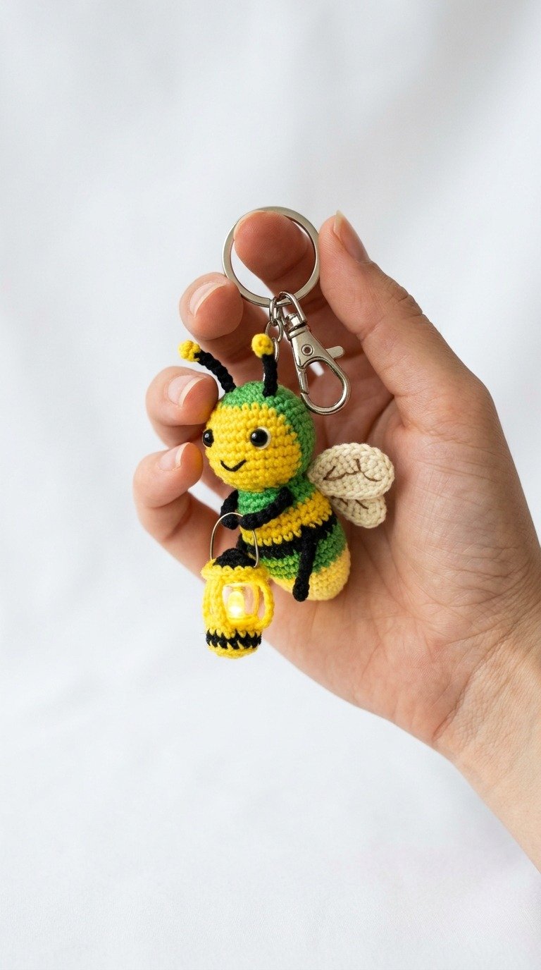 Adorable Crochet Firefly Keychain Free Pattern