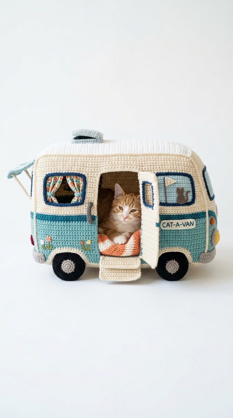 Cozy Crochet Camper Cat House Pattern: The Ultimate Cat-A-Van