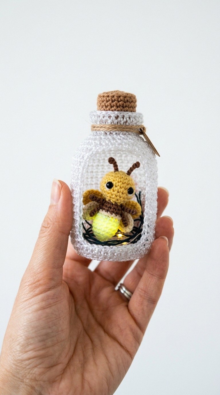 Magical Crochet Firefly in a Jar Amigurumi Pattern