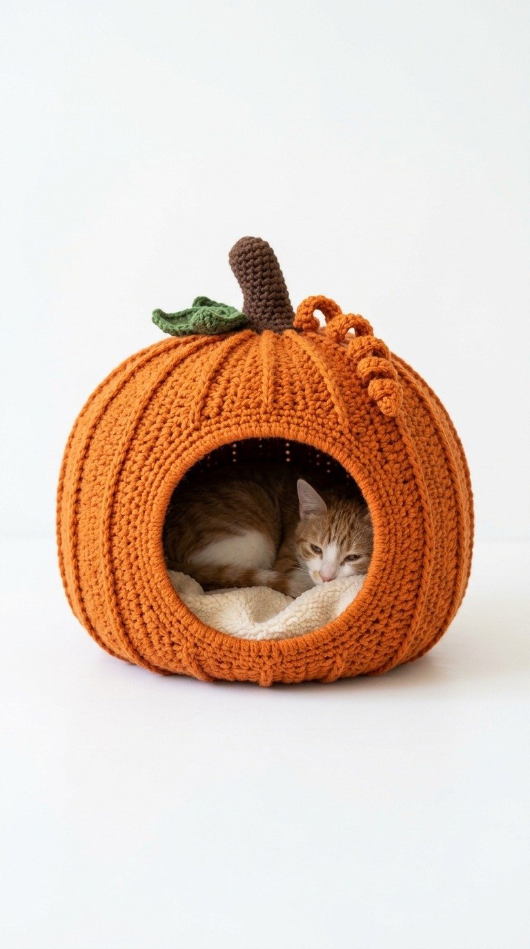 Cozy Crochet Pumpkin Cat Bed Pattern: The Perfect Fall Pet Cave