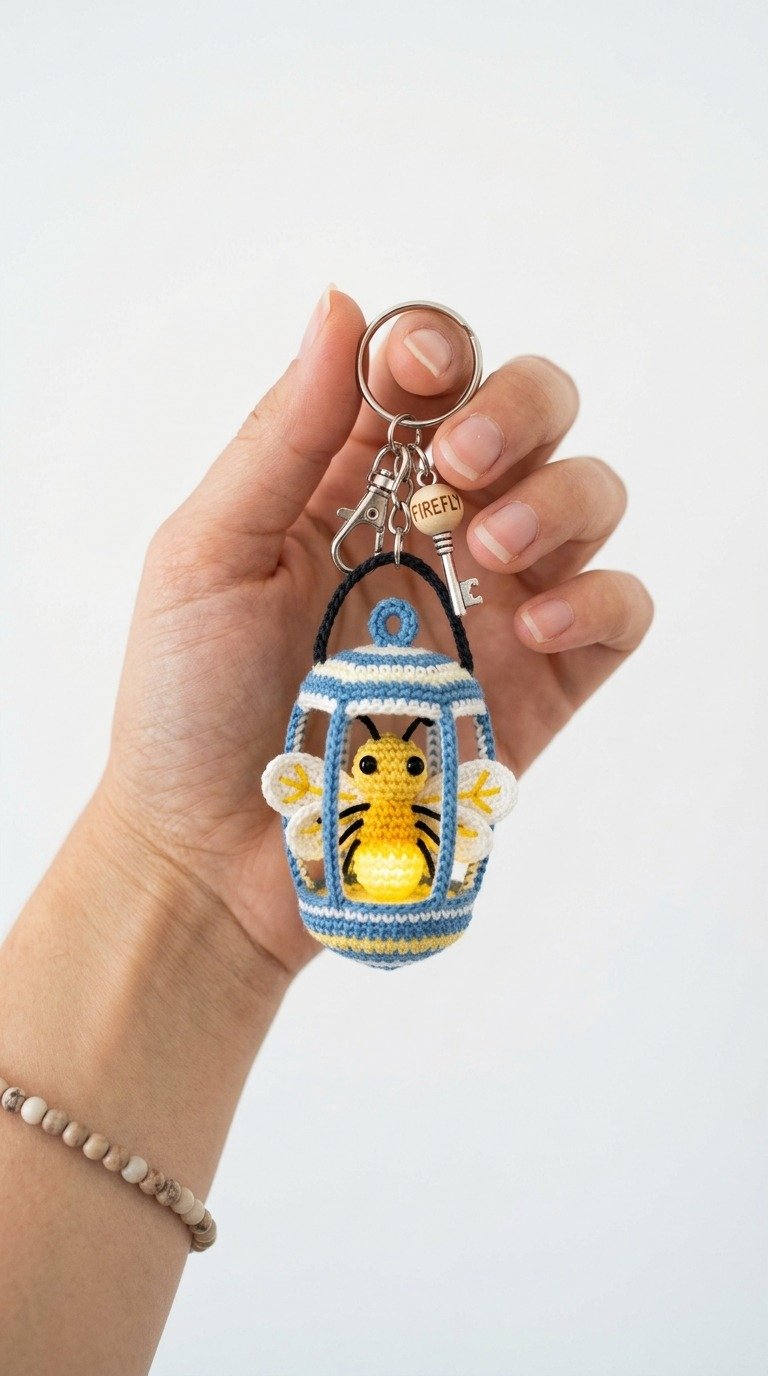 Magical Crochet Firefly Keychain Free Amigurumi Pattern