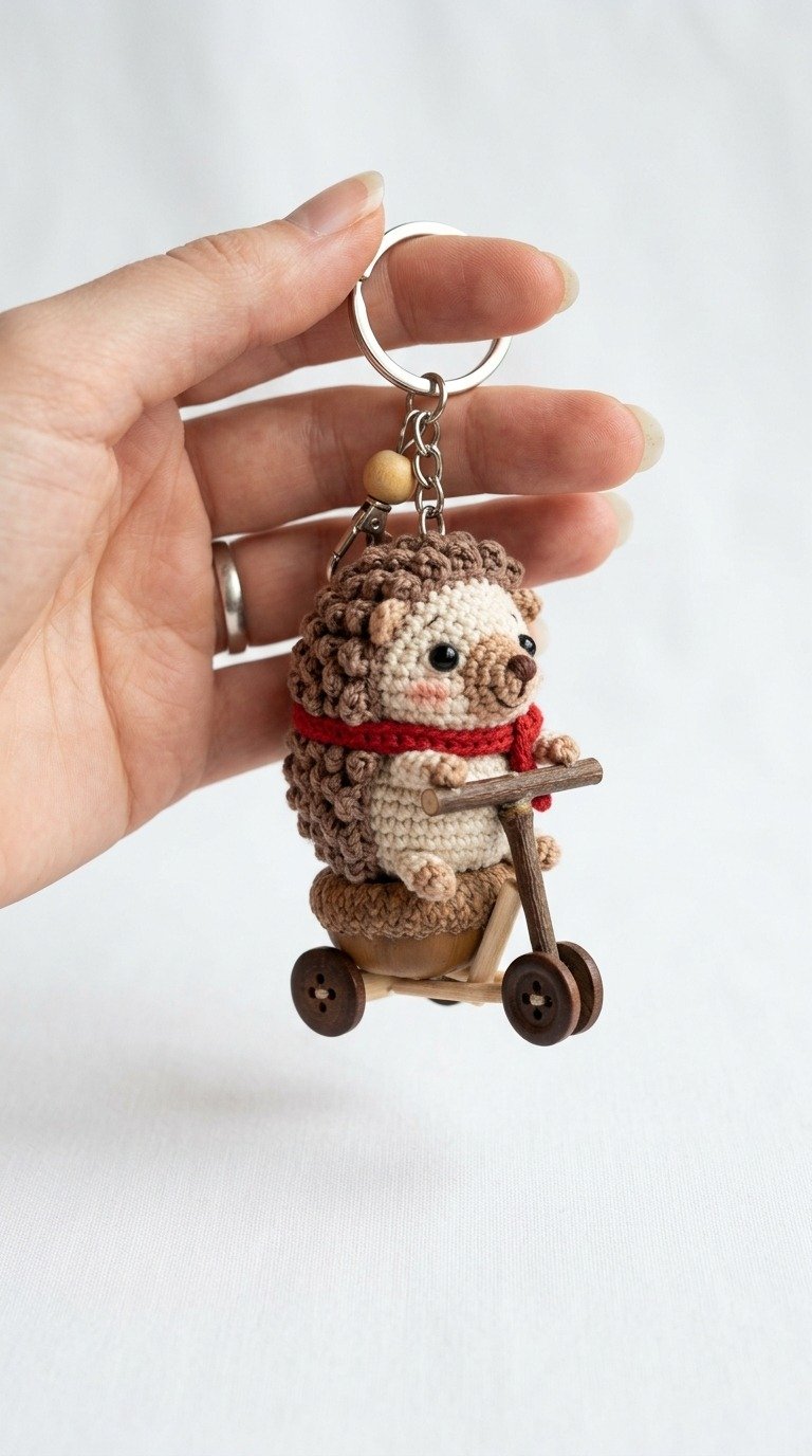 Adorable Crochet Hedgehog Keychain Free Pattern