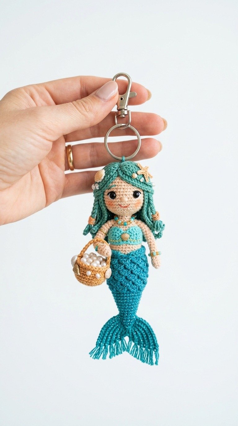 Adorable Crochet Mermaid Keychain Pattern