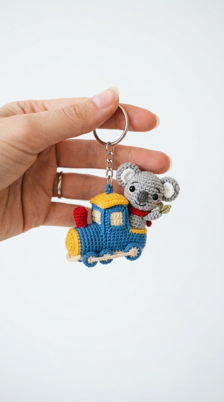 Adorable Crochet Koala Train Keychain Free Pattern