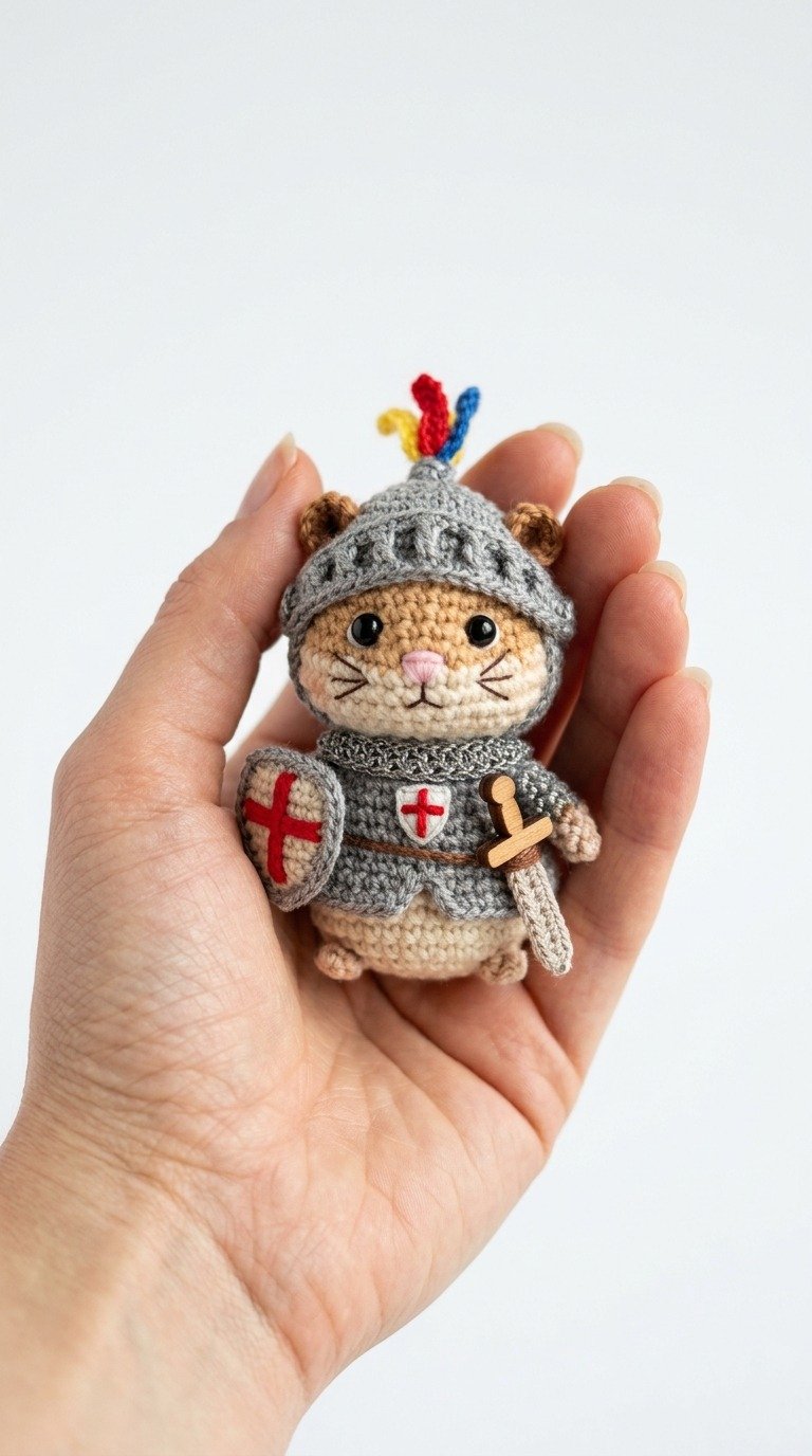 Adorable Crochet Hamster Knight Amigurumi Pattern