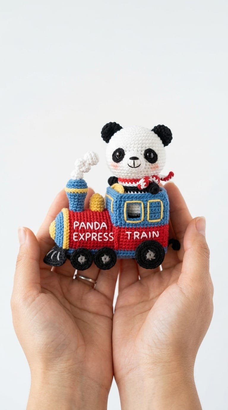 Adorable Crochet Panda Express Train Amigurumi Pattern
