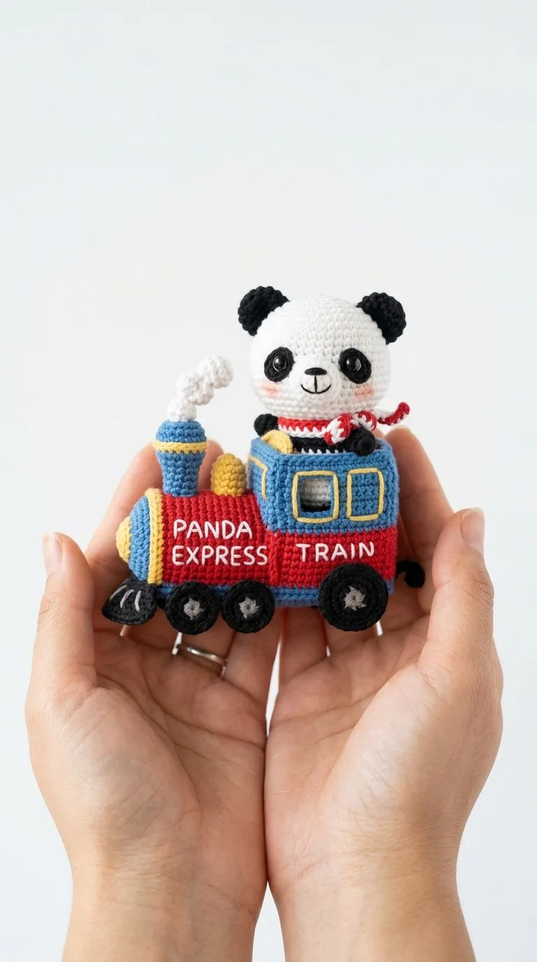 Adorable Crochet Panda Express Train Amigurumi Pattern