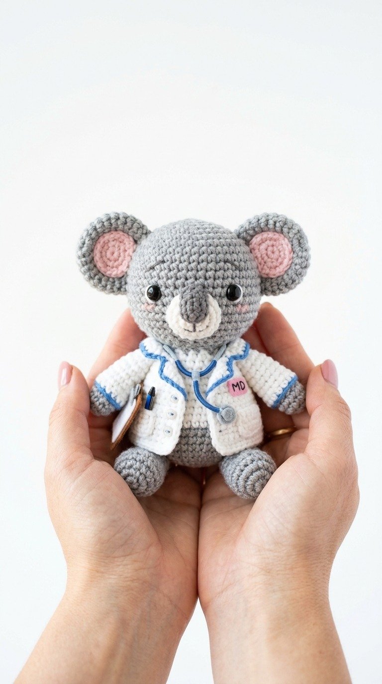 Adorable Crochet Koala Doctor Amigurumi Pattern