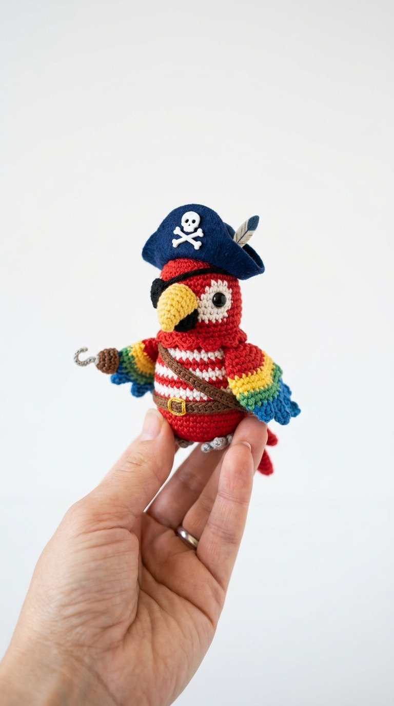 Ahoy Matey! Free Pirate Parrot Amigurumi Crochet Pattern