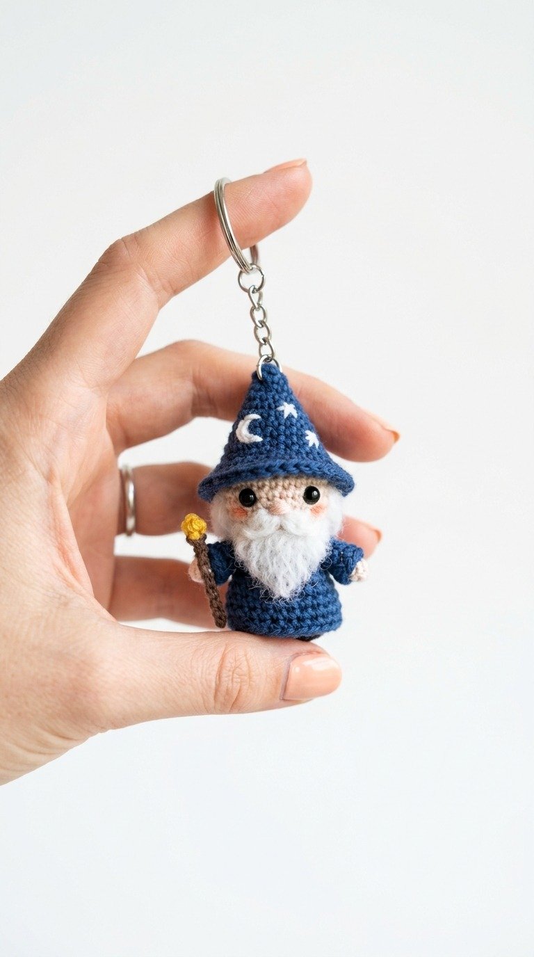 Mini Wizard Amigurumi Keychain Free Crochet Pattern