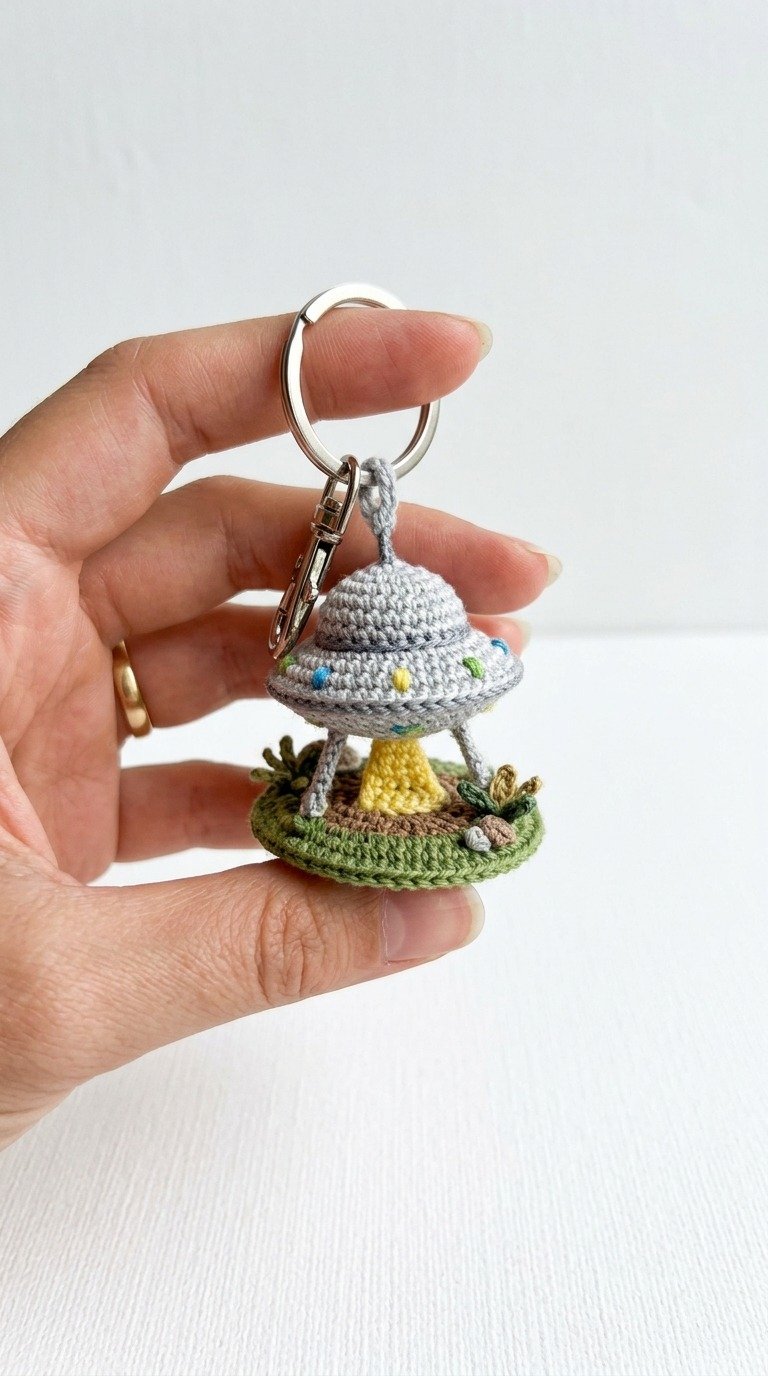 Out of This World: Crochet UFO Keychain Free Pattern