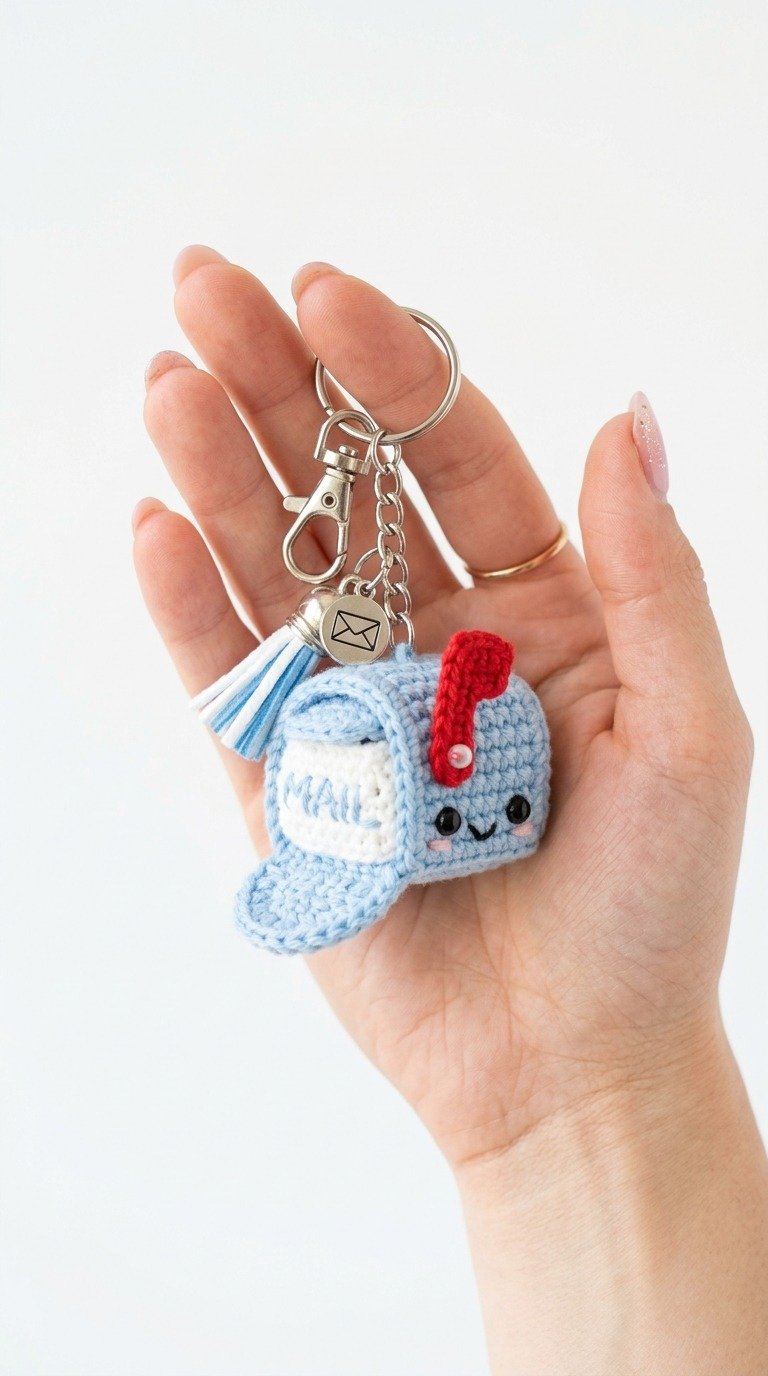 Adorable Crochet Mailbox Keychain Free Pattern