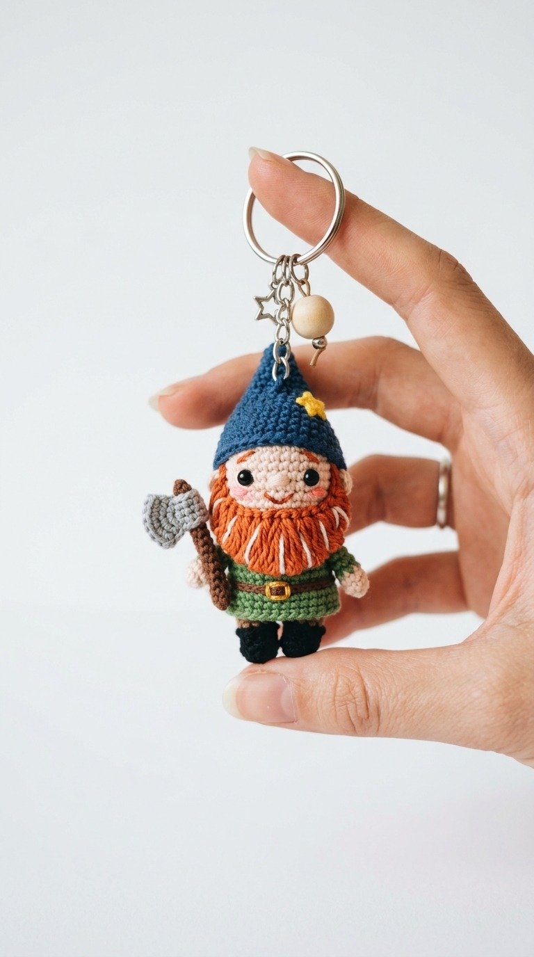 Adorable Crochet Gnome Keychain: Free Amigurumi Dwarf Pattern