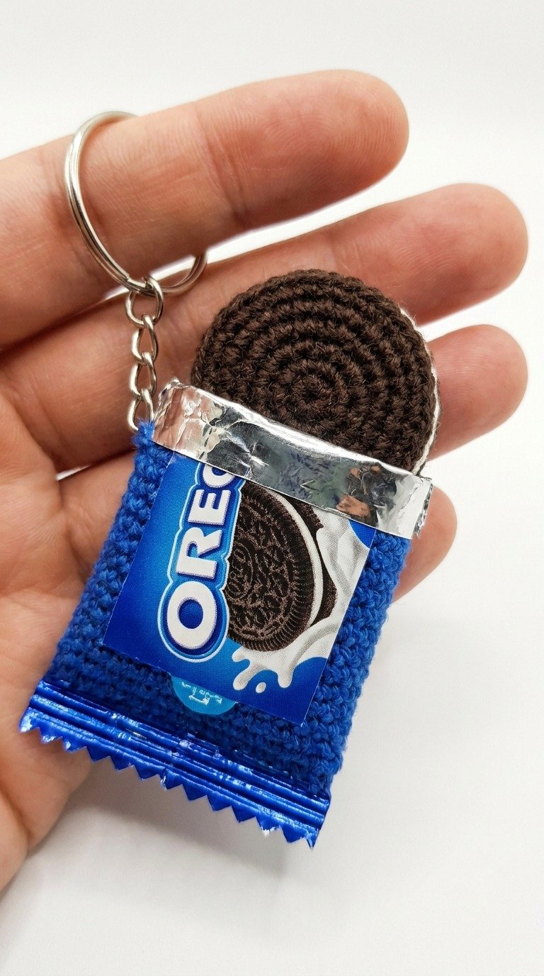Crochet Oreo Cookie Keychain Free Pattern