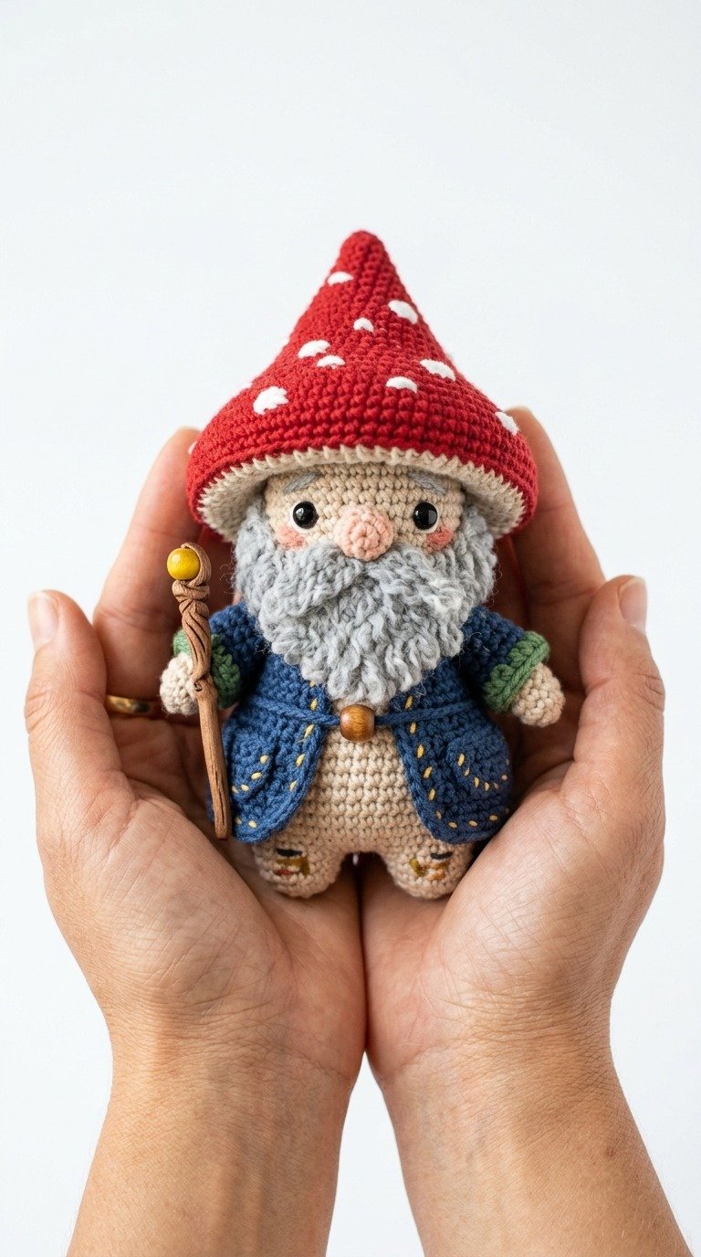How to Crochet a Cute Mushroom Gnome Amigurumi - Free Pattern
