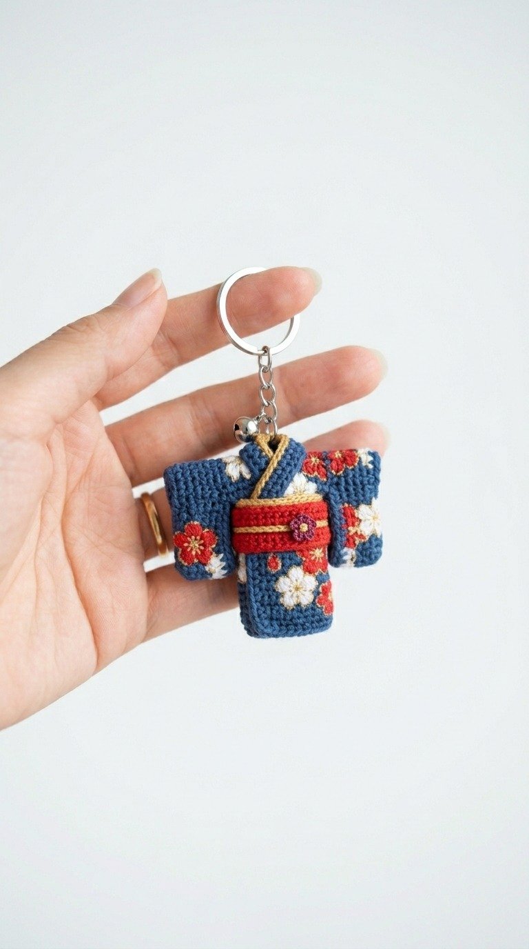 Mini Crochet Kimono Keychain Free Pattern